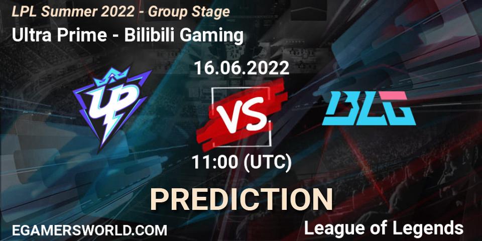 Pronósticos Ultra Prime - Bilibili Gaming. 16.06.2022 at 11:50. LPL Summer 2022 - Group Stage - LoL