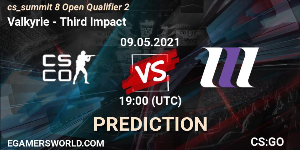 Pronósticos Valkyrie - Third Impact. 09.05.2021 at 19:00. cs_summit 8 Open Qualifier 2 - Counter-Strike (CS2)
