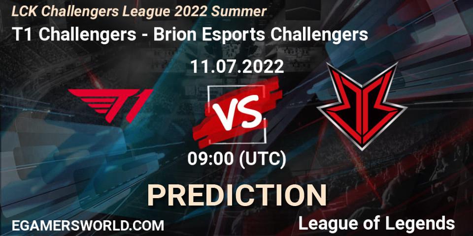 Pronósticos T1 Challengers - Brion Esports Challengers. 14.07.22. LCK Challengers League 2022 Summer - LoL