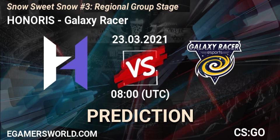 Pronósticos HONORIS - Galaxy Racer. 23.03.2021 at 08:00. Snow Sweet Snow #3: Regional Group Stage - Counter-Strike (CS2)