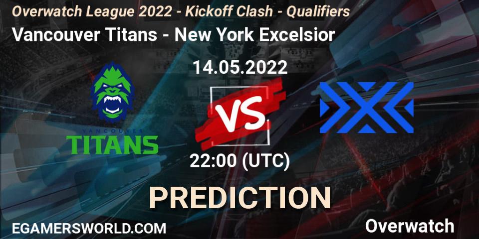 Pronósticos Vancouver Titans - New York Excelsior. 14.05.22. Overwatch League 2022 - Kickoff Clash - Qualifiers - Overwatch