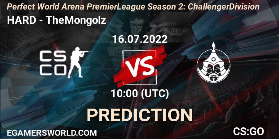 Pronósticos HARD - TheMongolz. 16.07.2022 at 13:00. Perfect World Arena Premier League Season 2: Challenger Division - Counter-Strike (CS2)