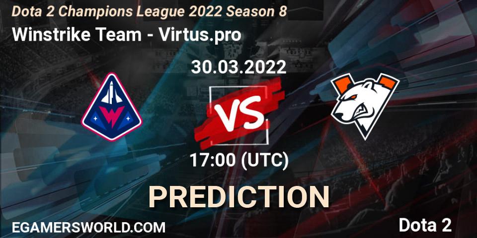 Pronósticos Winstrike Team - Virtus.pro. 30.03.22. Dota 2 Champions League 2022 Season 8 - Dota 2