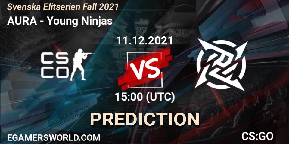 Pronósticos AURA - Young Ninjas. 11.12.2021 at 15:30. Svenska Elitserien Fall 2021 - Counter-Strike (CS2)