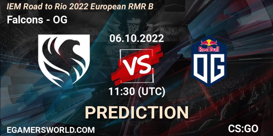 Pronósticos Falcons - OG. 06.10.2022 at 11:40. IEM Road to Rio 2022 European RMR B - Counter-Strike (CS2)