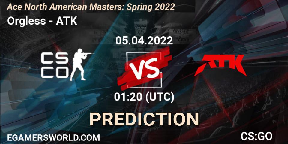 Pronósticos Orgless - ATK. 05.04.2022 at 01:20. Ace North American Masters: Spring 2022 - Counter-Strike (CS2)