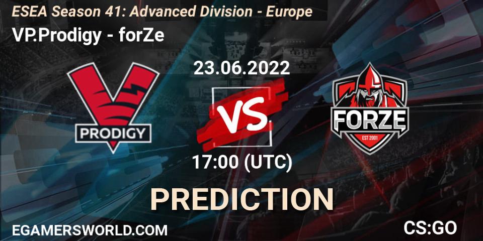 Pronósticos VP.Prodigy - forZe. 23.06.22. ESEA Season 41: Advanced Division - Europe - CS2 (CS:GO)