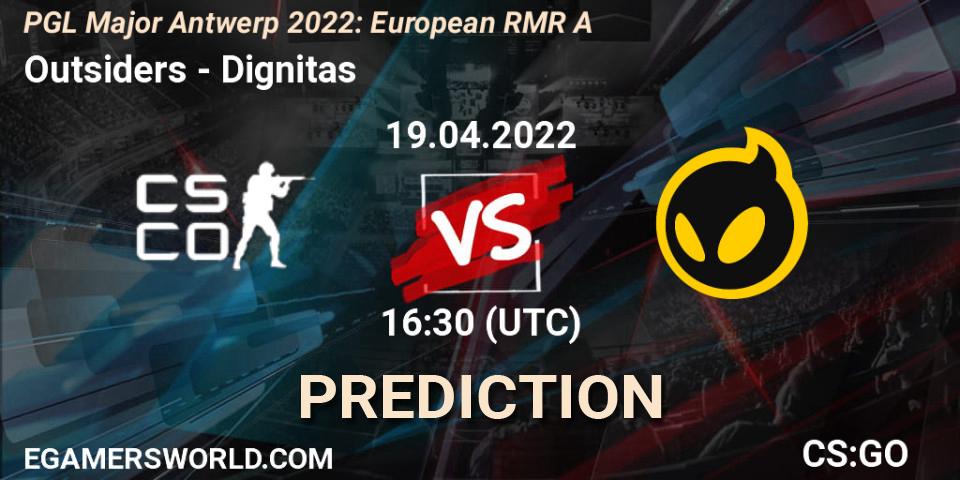 Pronósticos Outsiders - Dignitas. 19.04.22. PGL Major Antwerp 2022: European RMR A - CS2 (CS:GO)