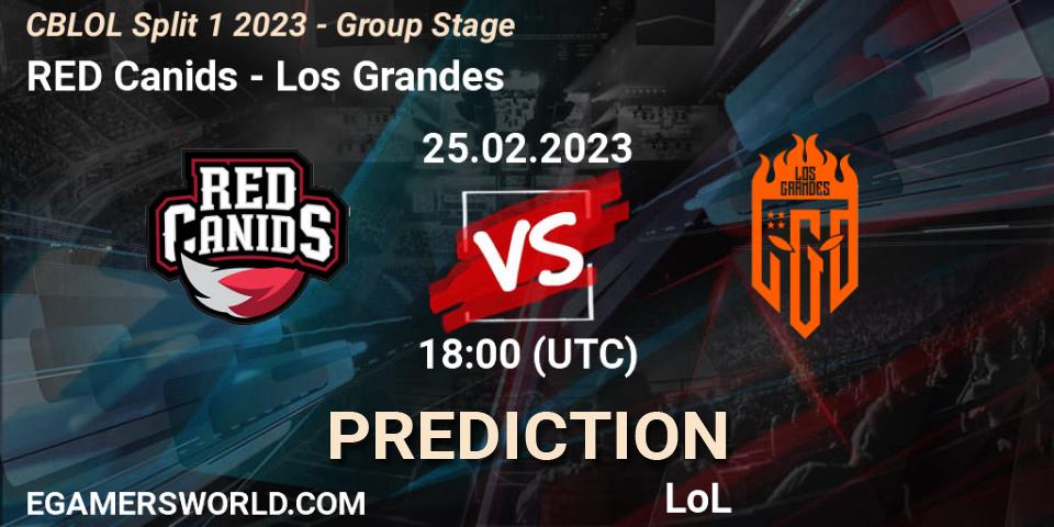 Pronósticos RED Canids - Los Grandes. 25.02.2023 at 18:15. CBLOL Split 1 2023 - Group Stage - LoL