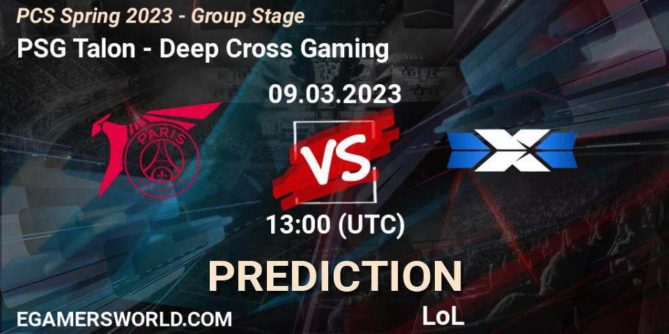 Pronósticos PSG Talon - Deep Cross Gaming. 18.02.2023 at 10:10. PCS Spring 2023 - Group Stage - LoL