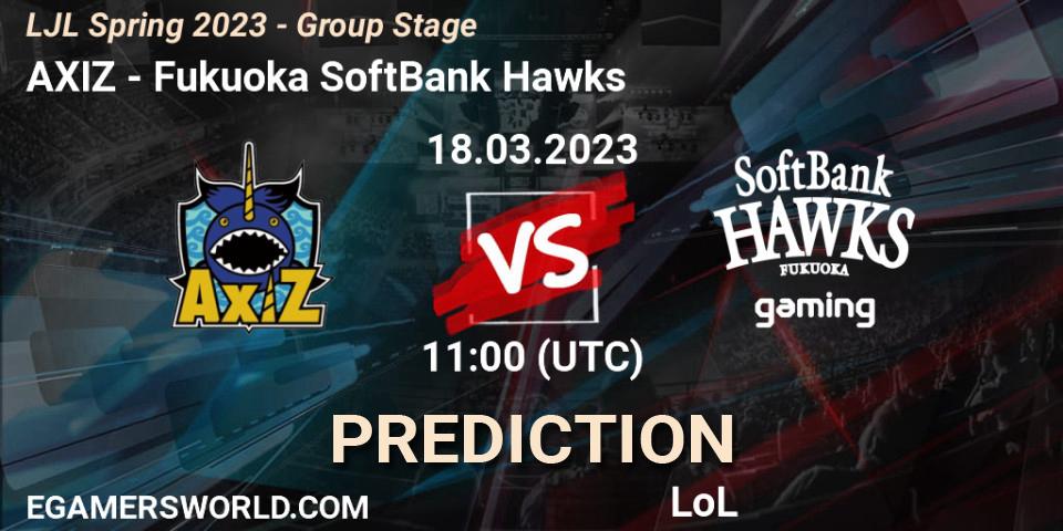 Pronósticos AXIZ - Fukuoka SoftBank Hawks. 18.03.23. LJL Spring 2023 - Group Stage - LoL