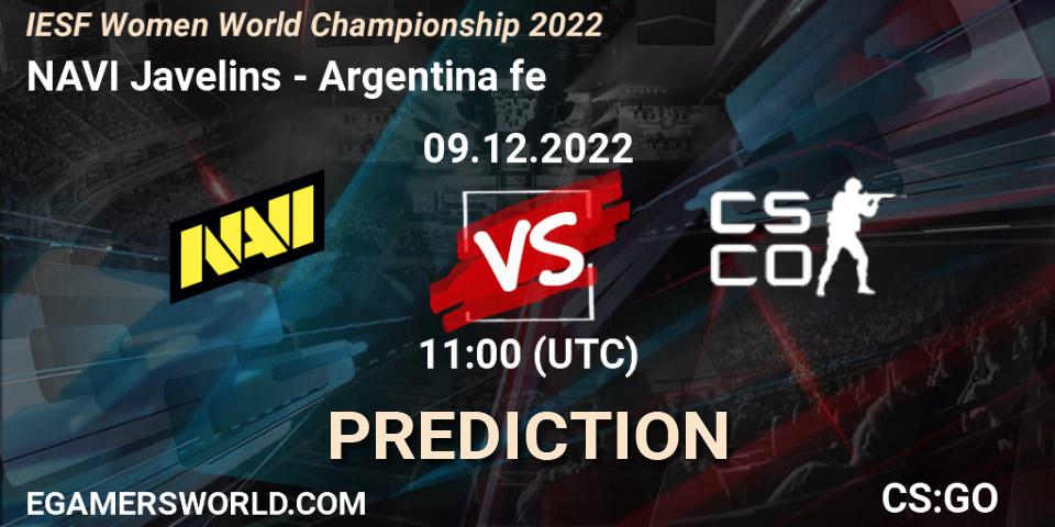 Pronósticos NAVI Javelins - Argentina fe. 09.12.22. IESF Female World Esports Championship 2022 - CS2 (CS:GO)