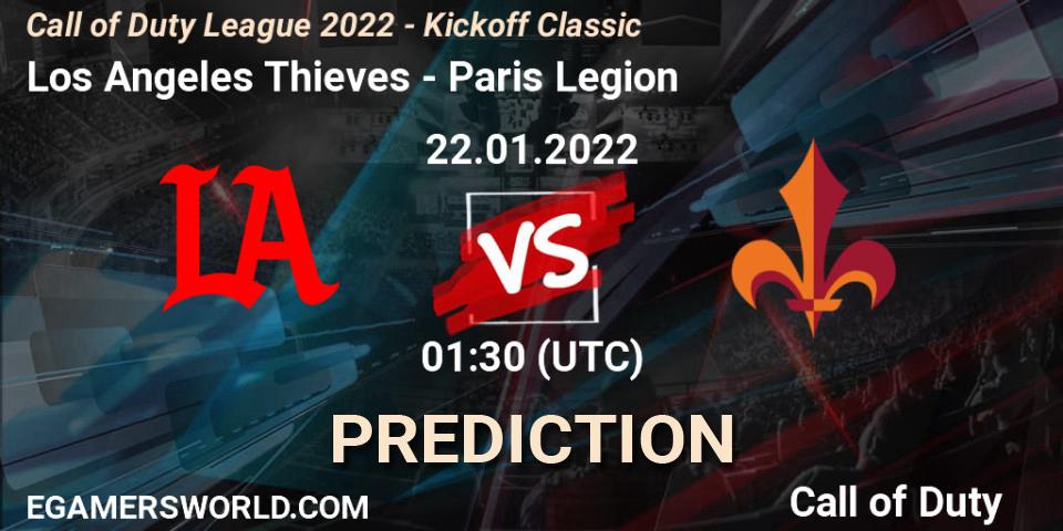 Pronósticos Los Angeles Thieves - Paris Legion. 22.01.22. Call of Duty League 2022 - Kickoff Classic - Call of Duty