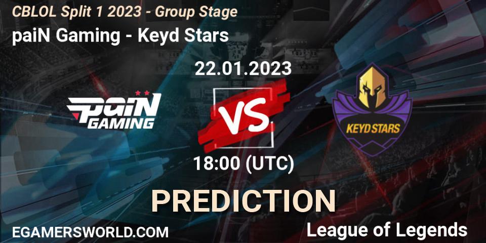 Pronósticos paiN Gaming - Keyd Stars. 22.01.23. CBLOL Split 1 2023 - Group Stage - LoL