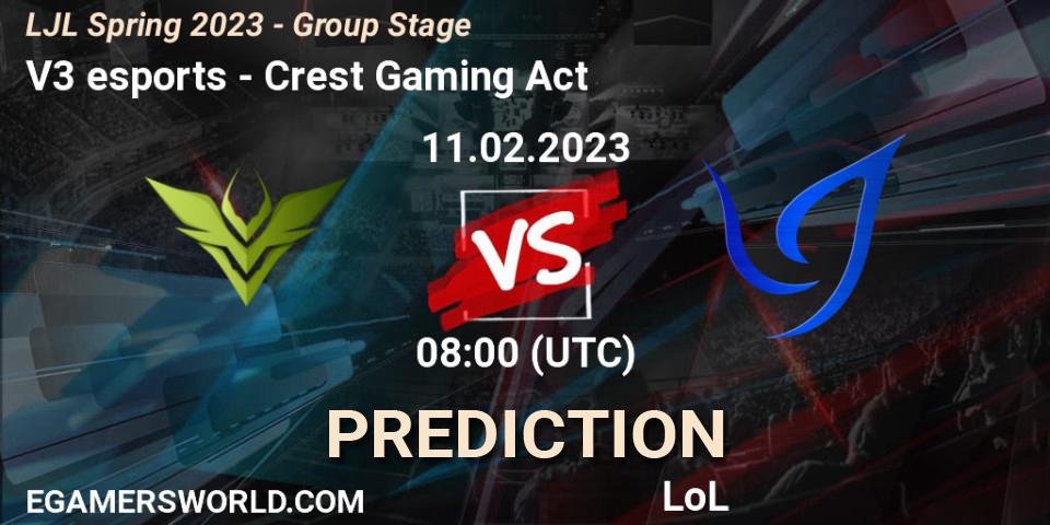 Pronósticos V3 esports - Crest Gaming Act. 11.02.23. LJL Spring 2023 - Group Stage - LoL