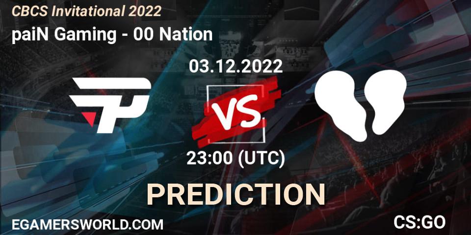 Pronósticos paiN Gaming - 00 Nation. 03.12.2022 at 23:35. CBCS Invitational 2022 - Counter-Strike (CS2)
