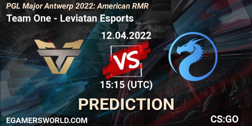 Pronósticos Team One - Leviatan Esports. 12.04.2022 at 15:15. PGL Major Antwerp 2022: American RMR - Counter-Strike (CS2)