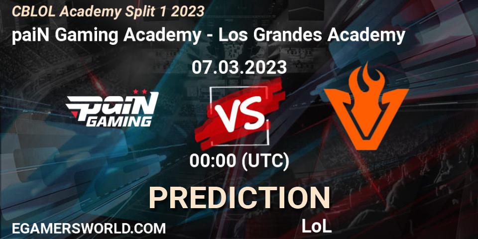 Pronósticos paiN Gaming Academy - Los Grandes Academy. 07.03.2023 at 00:00. CBLOL Academy Split 1 2023 - LoL