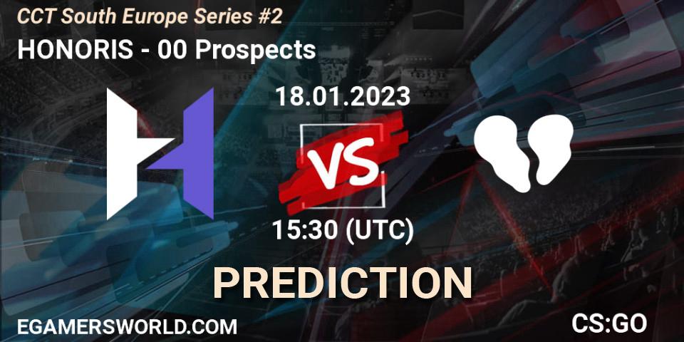 Pronósticos HONORIS - 00 Prospects. 18.01.2023 at 16:15. CCT South Europe Series #2 - Counter-Strike (CS2)
