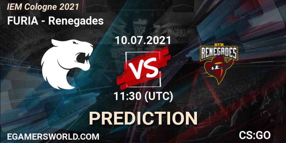 Pronósticos FURIA - Renegades. 10.07.2021 at 11:30. IEM Cologne 2021 - Counter-Strike (CS2)