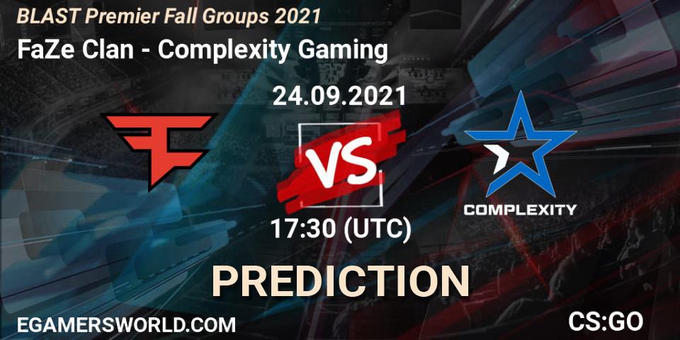 Pronósticos FaZe Clan - Complexity Gaming. 24.09.2021 at 18:30. BLAST Premier Fall Groups 2021 - Counter-Strike (CS2)