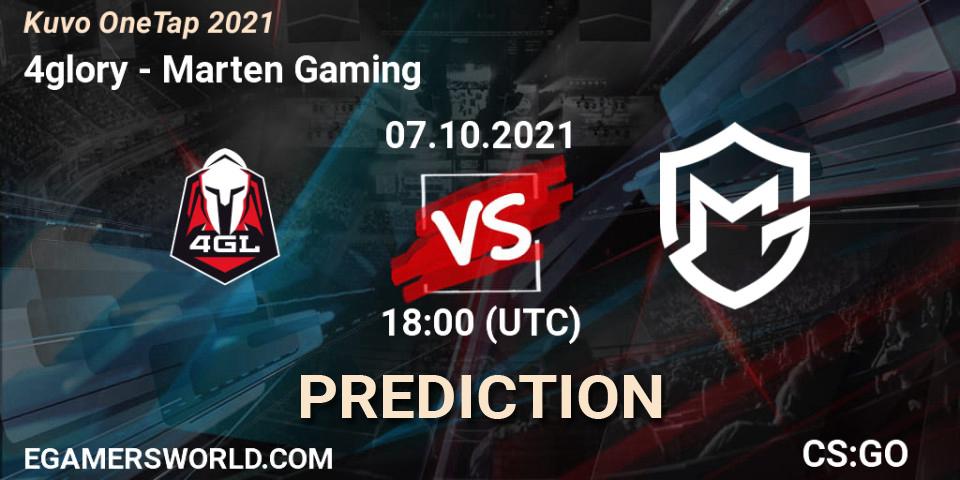 Pronósticos 4glory - Marten Gaming. 07.10.2021 at 18:30. Kuvo OneTap 2021 - Counter-Strike (CS2)