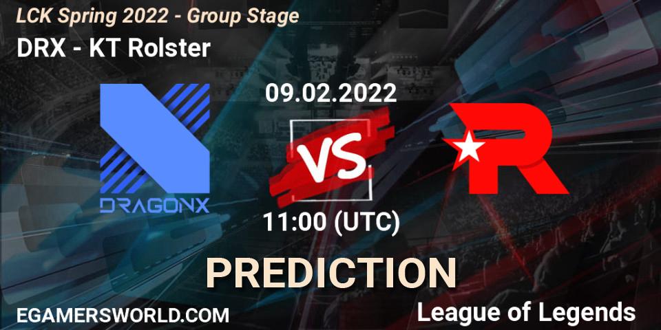 Pronósticos DRX - KT Rolster. 09.02.2022 at 11:30. LCK Spring 2022 - Group Stage - LoL