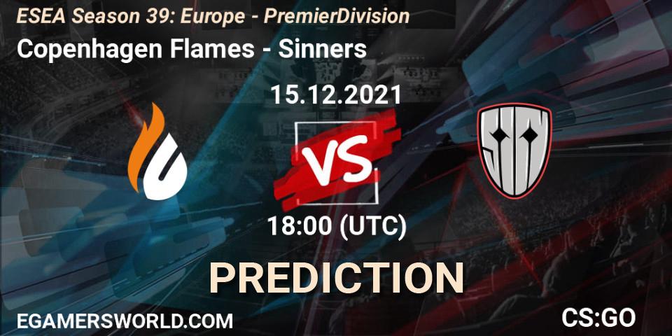 Pronósticos Copenhagen Flames - Sinners. 15.12.21. ESEA Season 39: Europe - Premier Division - CS2 (CS:GO)