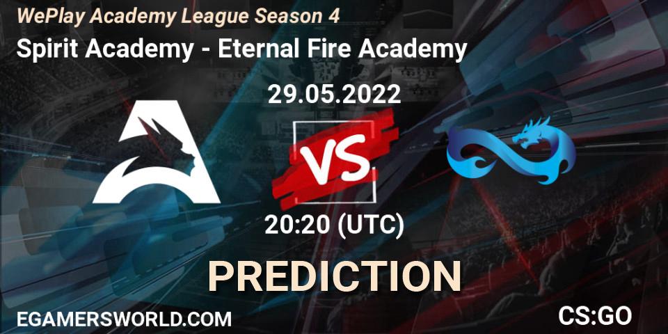 Pronósticos Spirit Academy - Eternal Fire Academy. 29.05.22. WePlay Academy League Season 4 - CS2 (CS:GO)