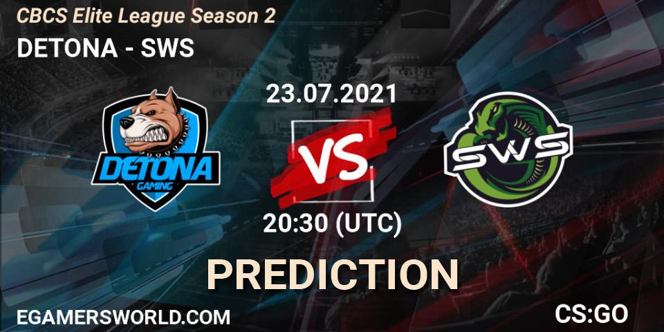 Pronósticos DETONA - SWS. 23.07.21. CBCS Elite League Season 2 - CS2 (CS:GO)