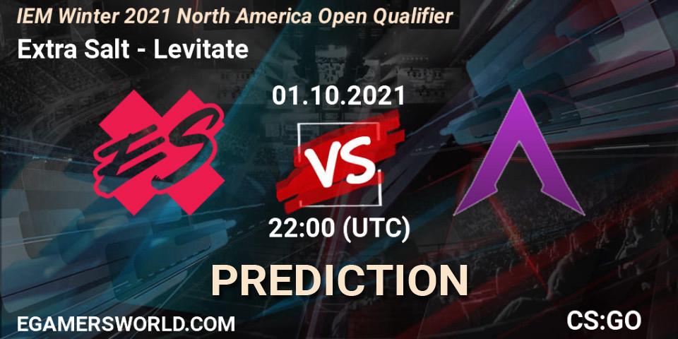 Pronósticos Extra Salt - Levitate. 01.10.2021 at 22:00. IEM Winter 2021 North America Open Qualifier - Counter-Strike (CS2)