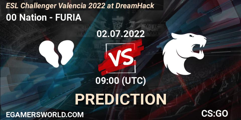 Pronósticos 00 Nation - FURIA. 02.07.2022 at 09:00. ESL Challenger Valencia 2022 at DreamHack - Counter-Strike (CS2)