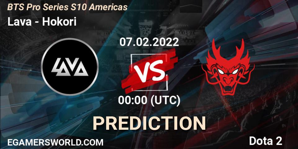 Pronósticos Lava - Hokori. 06.02.2022 at 23:36. BTS Pro Series Season 10: Americas - Dota 2
