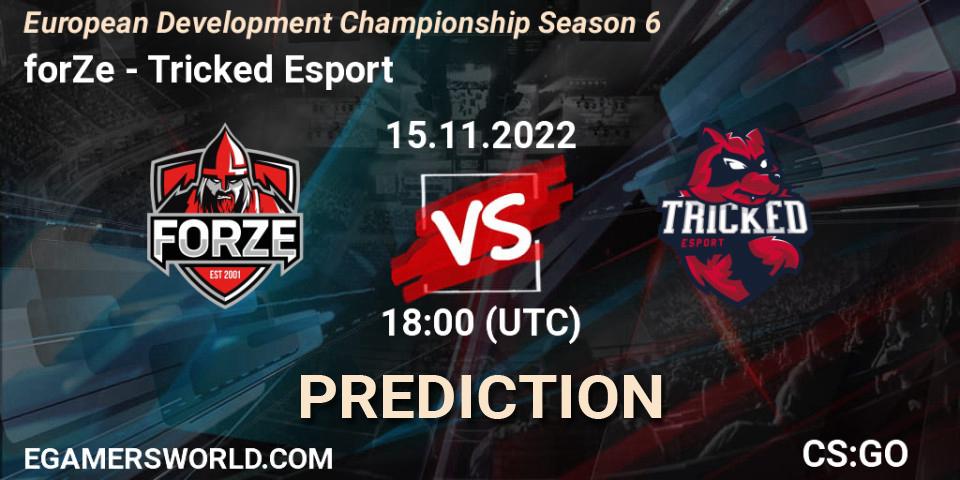 Pronósticos forZe - Tricked Esport. 15.11.22. European Development Championship Season 6 - CS2 (CS:GO)