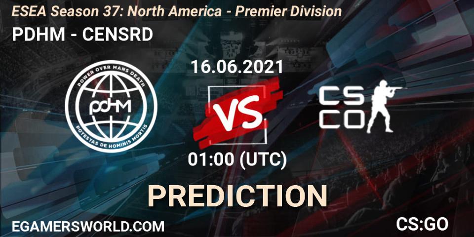 Pronósticos PDHM - CENSRD. 16.06.21. ESEA Season 37: North America - Premier Division - CS2 (CS:GO)