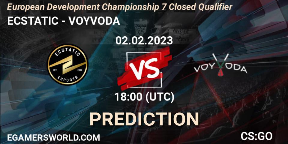 Pronósticos ECSTATIC - VOYVODA. 02.02.23. European Development Championship 7 Closed Qualifier - CS2 (CS:GO)
