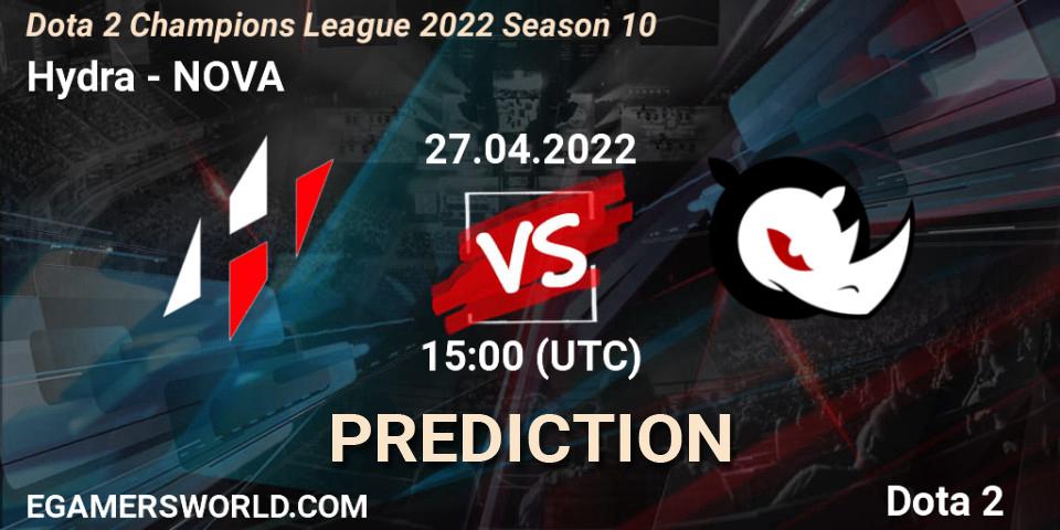 Pronósticos Hydra - NOVA. 27.04.2022 at 15:00. Dota 2 Champions League 2022 Season 10 - Dota 2