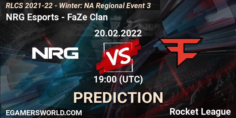 Pronósticos NRG Esports - FaZe Clan. 20.02.2022 at 19:00. RLCS 2021-22 - Winter: NA Regional Event 3 - Rocket League