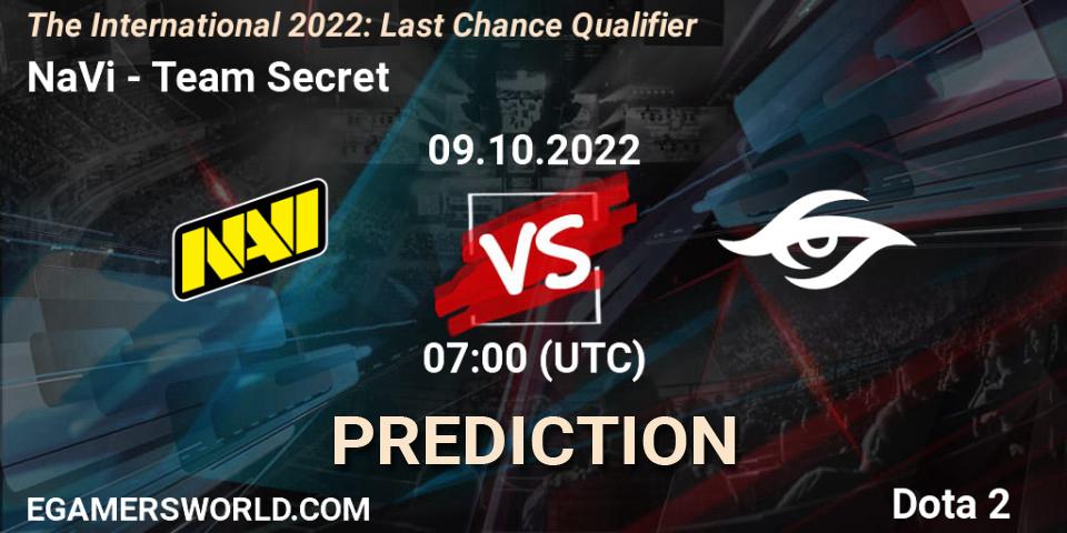 Pronósticos NaVi - Team Secret. 09.10.22. The International 2022: Last Chance Qualifier - Dota 2