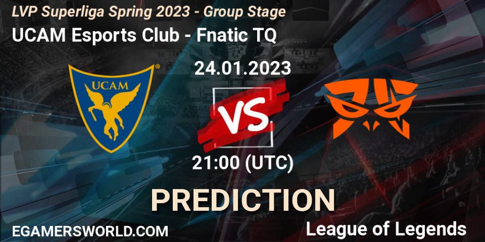 Pronósticos UCAM Esports Club - Fnatic TQ. 24.01.2023 at 21:15. LVP Superliga Spring 2023 - Group Stage - LoL