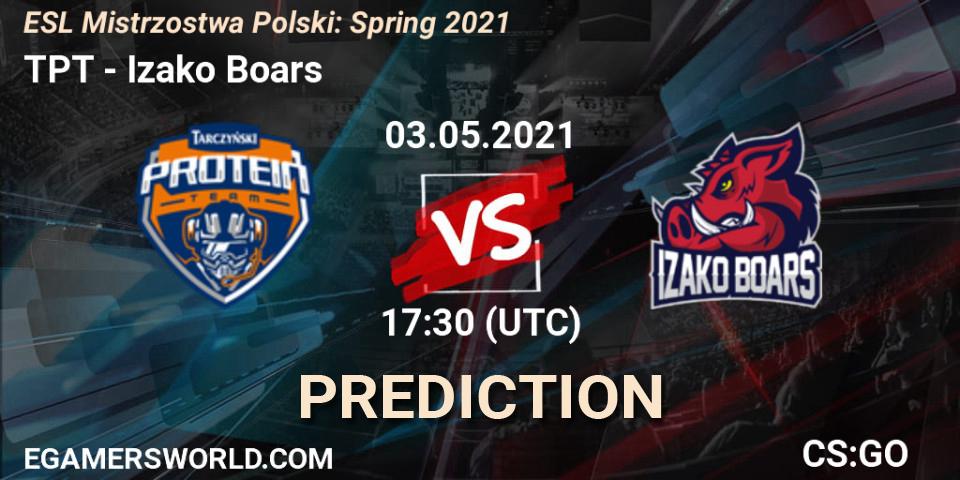 Pronósticos TPT - Izako Boars. 03.05.2021 at 18:00. ESL Mistrzostwa Polski: Spring 2021 - Counter-Strike (CS2)