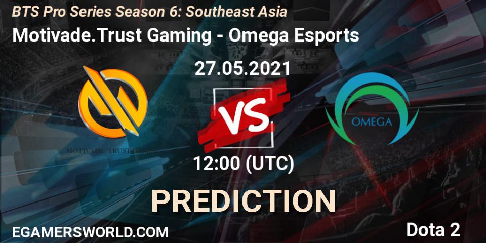 Pronósticos Motivade.Trust Gaming - Omega Esports. 27.05.2021 at 12:01. BTS Pro Series Season 6: Southeast Asia - Dota 2