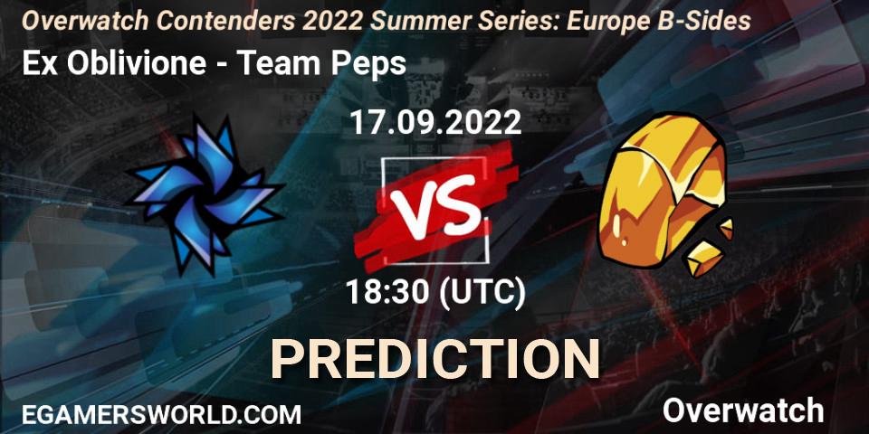 Pronósticos Ex Oblivione - Team Peps. 17.09.2022 at 17:40. Overwatch Contenders 2022 Summer Series: Europe B-Sides - Overwatch