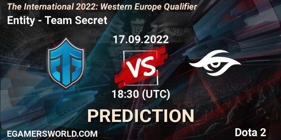 Pronósticos Entity - Team Secret. 17.09.2022 at 18:34. The International 2022: Western Europe Qualifier - Dota 2