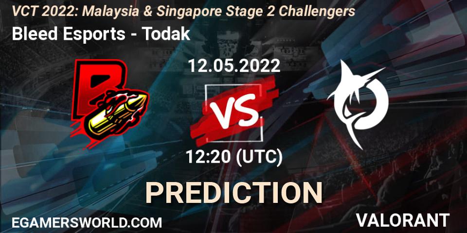 Pronósticos Bleed Esports - Todak. 12.05.2022 at 12:20. VCT 2022: Malaysia & Singapore Stage 2 Challengers - VALORANT