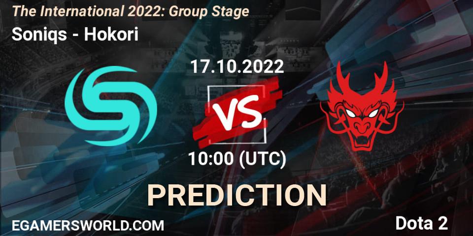 Pronósticos Soniqs - Hokori. 17.10.22. The International 2022: Group Stage - Dota 2