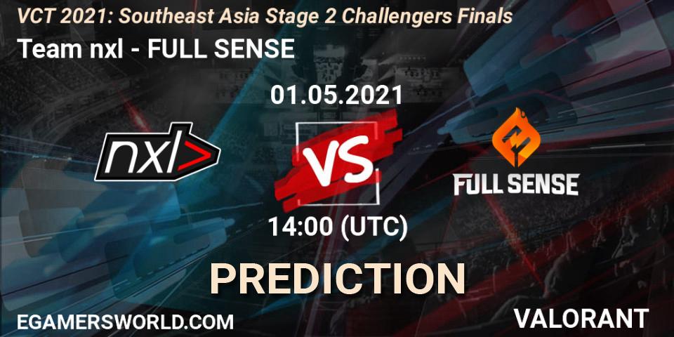 Pronósticos Team nxl - FULL SENSE. 01.05.2021 at 15:30. VCT 2021: Southeast Asia Stage 2 Challengers Finals - VALORANT