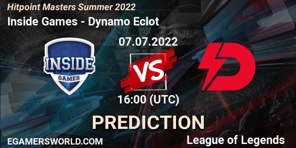 Pronósticos Inside Games - Dynamo Eclot. 07.07.2022 at 16:00. Hitpoint Masters Summer 2022 - LoL