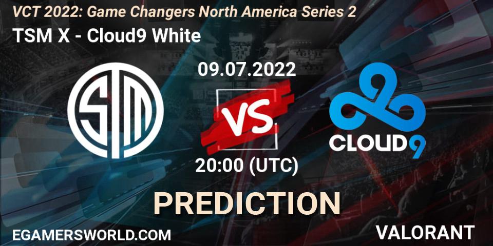 Pronósticos TSM X - Cloud9 White. 09.07.2022 at 20:10. VCT 2022: Game Changers North America Series 2 - VALORANT