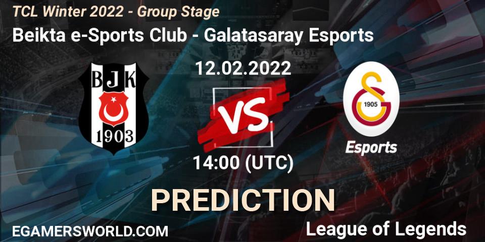 Pronósticos Beşiktaş e-Sports Club - Galatasaray Esports. 12.02.22. TCL Winter 2022 - Group Stage - LoL